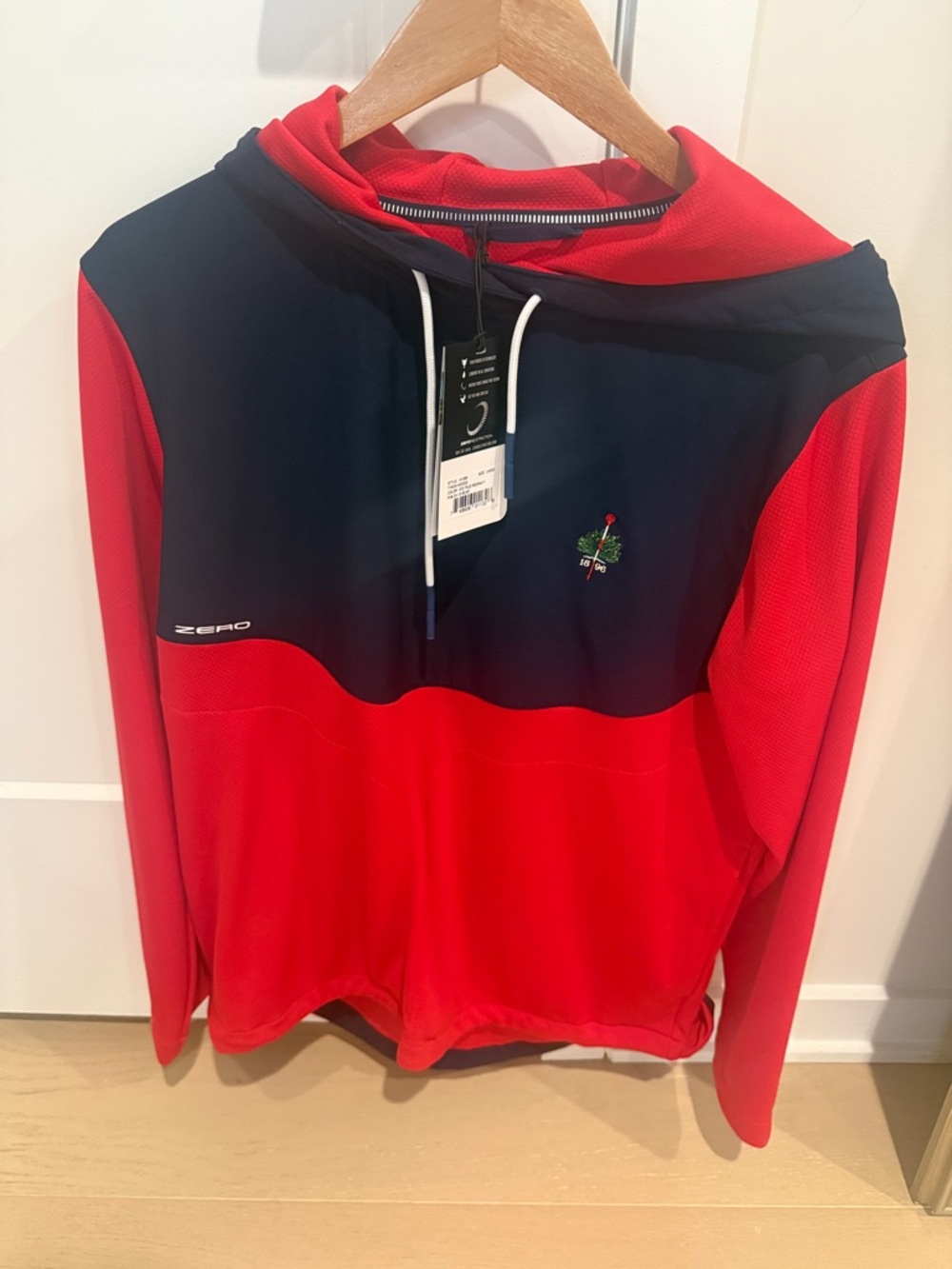 Zero Red & Navy Hooded Pullover Sweatshirt